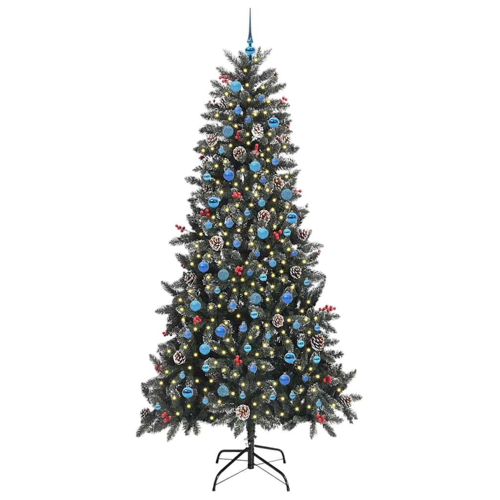 Vidaxl kunstkerstboom met 300 led groen 240 cm pvc en plastic en staal