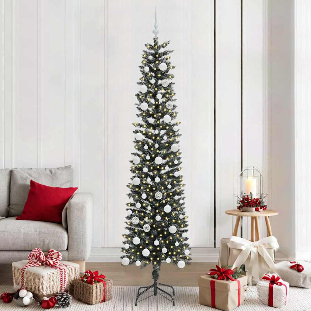 Vidaxl kunstkerstboom met 300 led groen 210 cm pvc en plastic en staal