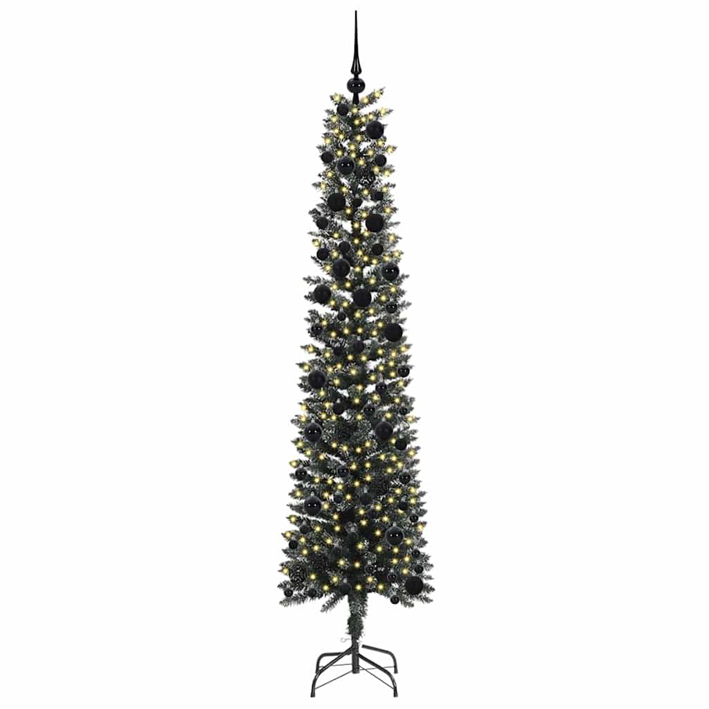 Vidaxl kunstkerstboom met 300 led groen 240 cm pvc en plastic en staal
