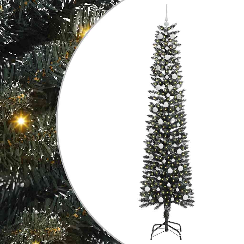 Vidaxl kunstkerstboom met 300 led groen 240 cm pvc en plastic en staal