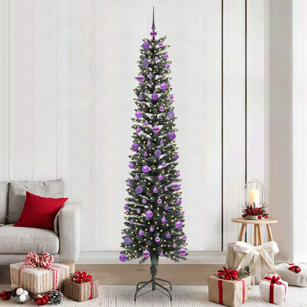 Vidaxl kunstkerstboom met 300 led groen 240 cm pvc en plastic en staal