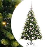 Vidaxl kunstkerstboom met scharnier 150 leds groen 120 cm pvc en pe