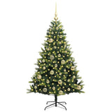 Vidaxl kunstkerstboom met scharnier 150 leds groen 120 cm pvc en pe