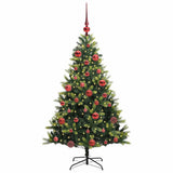 Vidaxl kunstkerstboom met scharnier 150 leds groen 150 cm pvc en pe