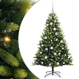 Vidaxl kunstkerstboom met scharnier 150 leds groen 150 cm pvc en pe