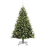 Vidaxl kunstkerstboom met scharnier 150 leds groen 150 cm pvc en pe