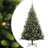 Vidaxl kunstkerstboom met scharnier 150 leds groen 150 cm pvc en pe