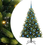 Vidaxl kunstkerstboom met scharnier 150 leds groen 150 cm pvc en pe