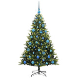 Vidaxl kunstkerstboom met scharnier 150 leds groen 150 cm pvc en pe