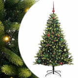Vidaxl kunstkerstboom met scharnier 150 leds groen 150 cm pvc en pe