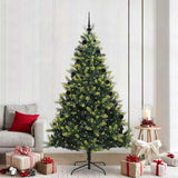 Vidaxl kunstkerstboom met scharnier 300 leds groen 210 cm pvc en pe