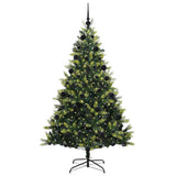 Vidaxl kunstkerstboom met scharnier 300 leds groen 210 cm pvc en pe