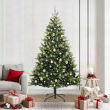 Vidaxl kunstkerstboom met scharnier 300 leds groen 210 cm pvc en pe