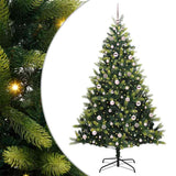 Vidaxl kunstkerstboom met scharnier 300 leds groen 210 cm pvc en pe