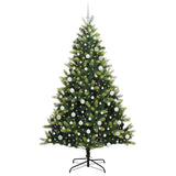 Vidaxl kunstkerstboom met scharnier 300 leds groen 210 cm pvc en pe