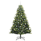 Vidaxl kunstkerstboom met scharnier 300 leds groen 210 cm pvc en pe