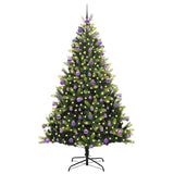 Vidaxl kunstkerstboom met scharnier 300 leds groen 210 cm pvc en pe