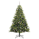 Vidaxl kunstkerstboom met scharnier 300 leds groen 240 cm pvc en pe