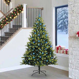 Vidaxl kunstkerstboom met scharnier 300 leds groen 240 cm pvc en pe