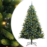 Vidaxl kunstkerstboom met scharnier 300 leds groen 240 cm pvc en pe