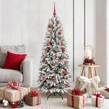 Vidaxl kunstkerstboom wit 150 cm pvc en plastic en staal en pe