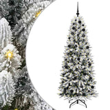 Vidaxl kunstkerstboom wit 180 cm pvc en plastic en staal en pe