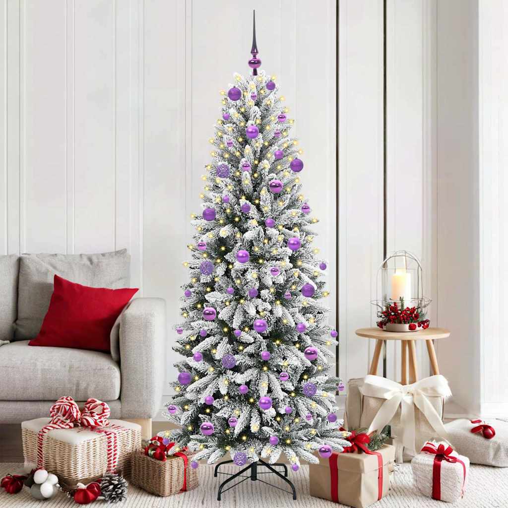 Vidaxl kunstkerstboom wit 180 cm pvc en plastic en staal en pe