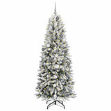 Vidaxl kunstkerstboom wit 210 cm pvc en plastic en staal en pe