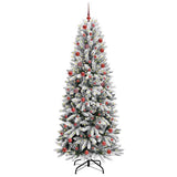Vidaxl kunstkerstboom wit 210 cm pvc en plastic en staal en pe