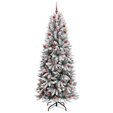 Vidaxl kunstkerstboom wit 210 cm pvc en plastic en staal en pe
