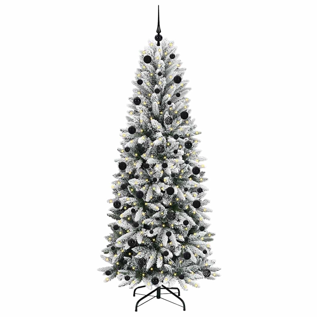 Vidaxl kunstkerstboom wit 210 cm pvc en plastic en staal en pe
