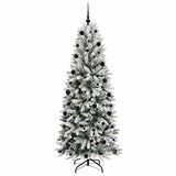 Vidaxl kunstkerstboom wit 210 cm pvc en plastic en staal en pe