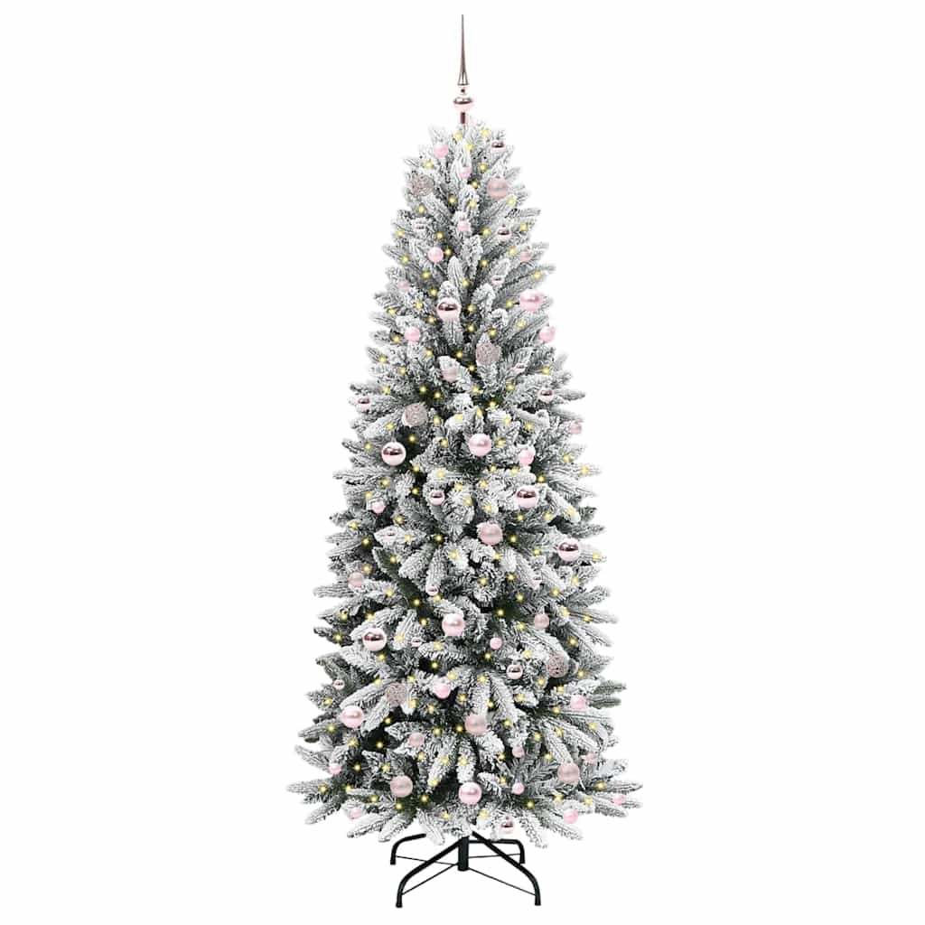 Vidaxl kunstkerstboom wit 210 cm pvc en plastic en staal en pe