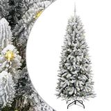 Vidaxl kunstkerstboom wit 210 cm pvc en plastic en staal en pe