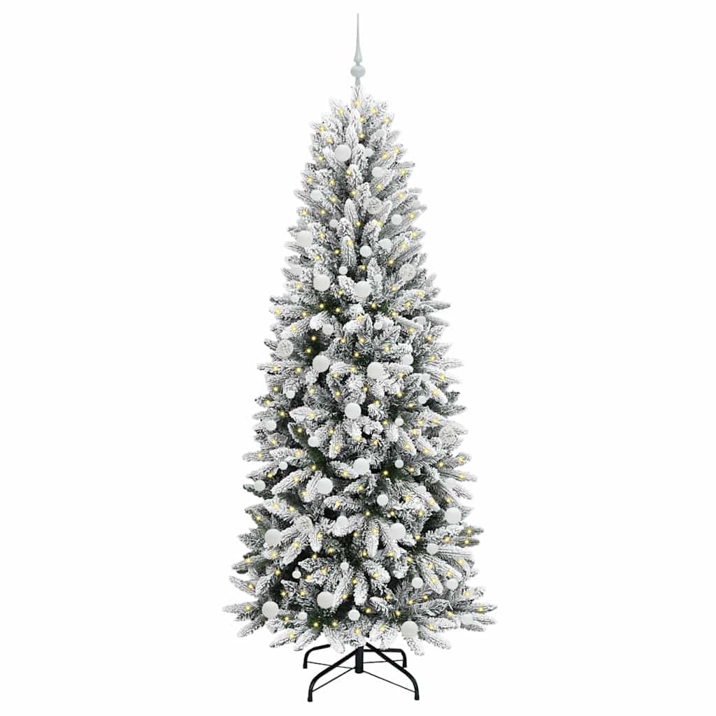 Vidaxl kunstkerstboom wit 210 cm pvc en plastic en staal en pe