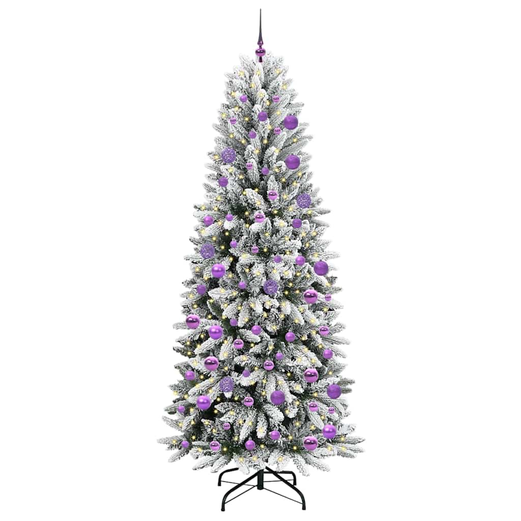 Vidaxl kunstkerstboom wit 210 cm pvc en plastic en staal en pe
