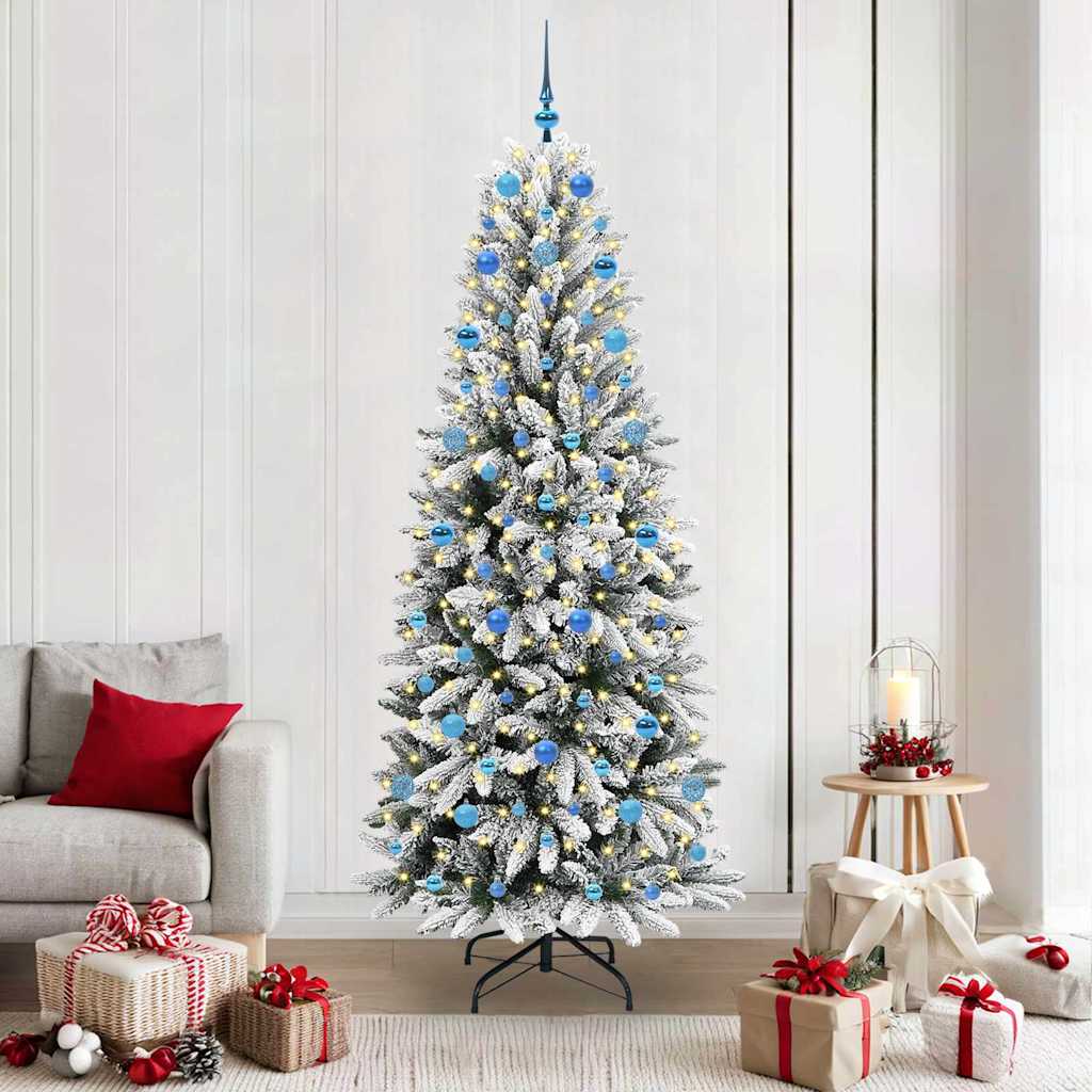 Vidaxl kunstkerstboom wit 210 cm pvc en plastic en staal en pe