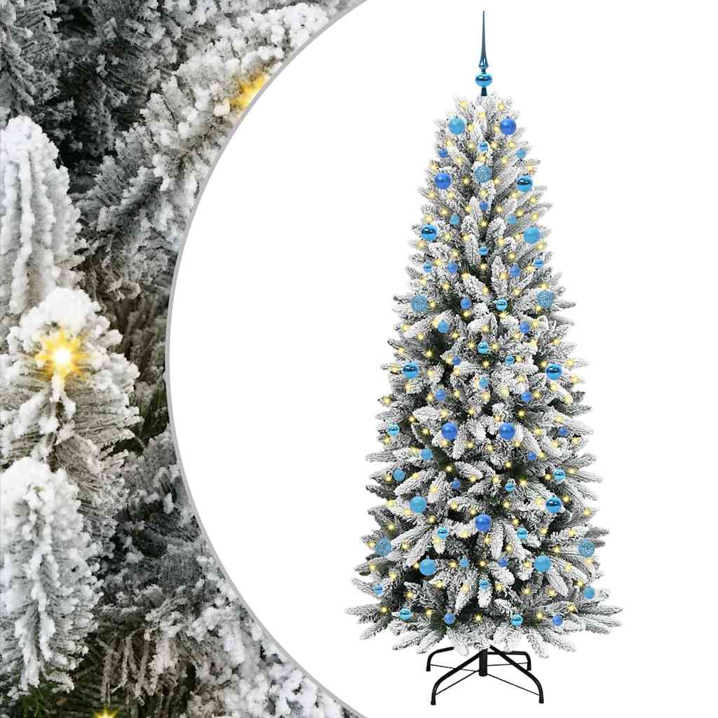 Vidaxl kunstkerstboom wit 210 cm pvc en plastic en staal en pe