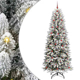 Vidaxl kunstkerstboom wit 240 cm pvc en plastic en staal en pe