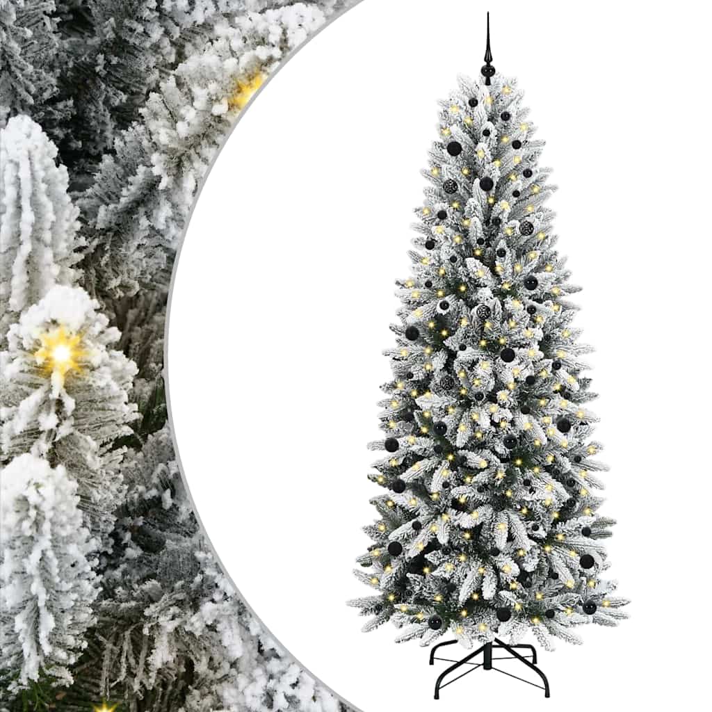 Vidaxl kunstkerstboom wit 240 cm pvc en plastic en staal en pe