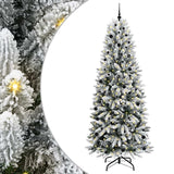 Vidaxl kunstkerstboom wit 240 cm pvc en plastic en staal en pe