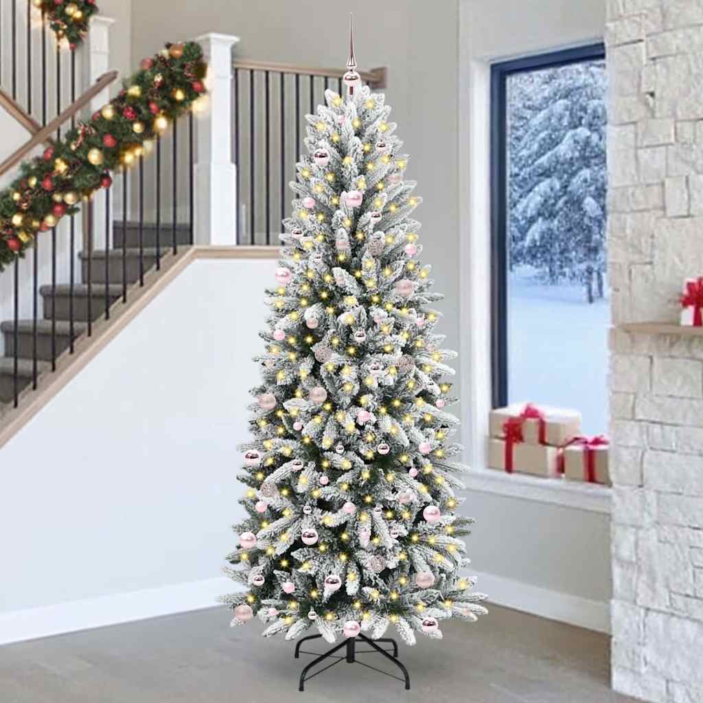 Vidaxl kunstkerstboom wit 240 cm pvc en plastic en staal en pe