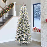 Vidaxl kunstkerstboom wit 240 cm pvc en plastic en staal en pe