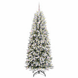 Vidaxl kunstkerstboom wit 240 cm pvc en plastic en staal en pe