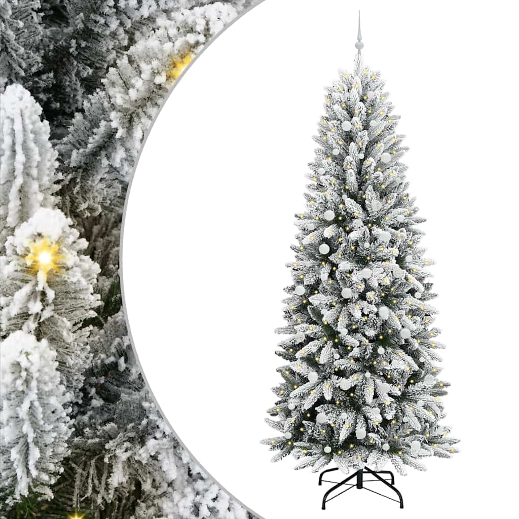 Vidaxl kunstkerstboom wit 240 cm pvc en plastic en staal en pe