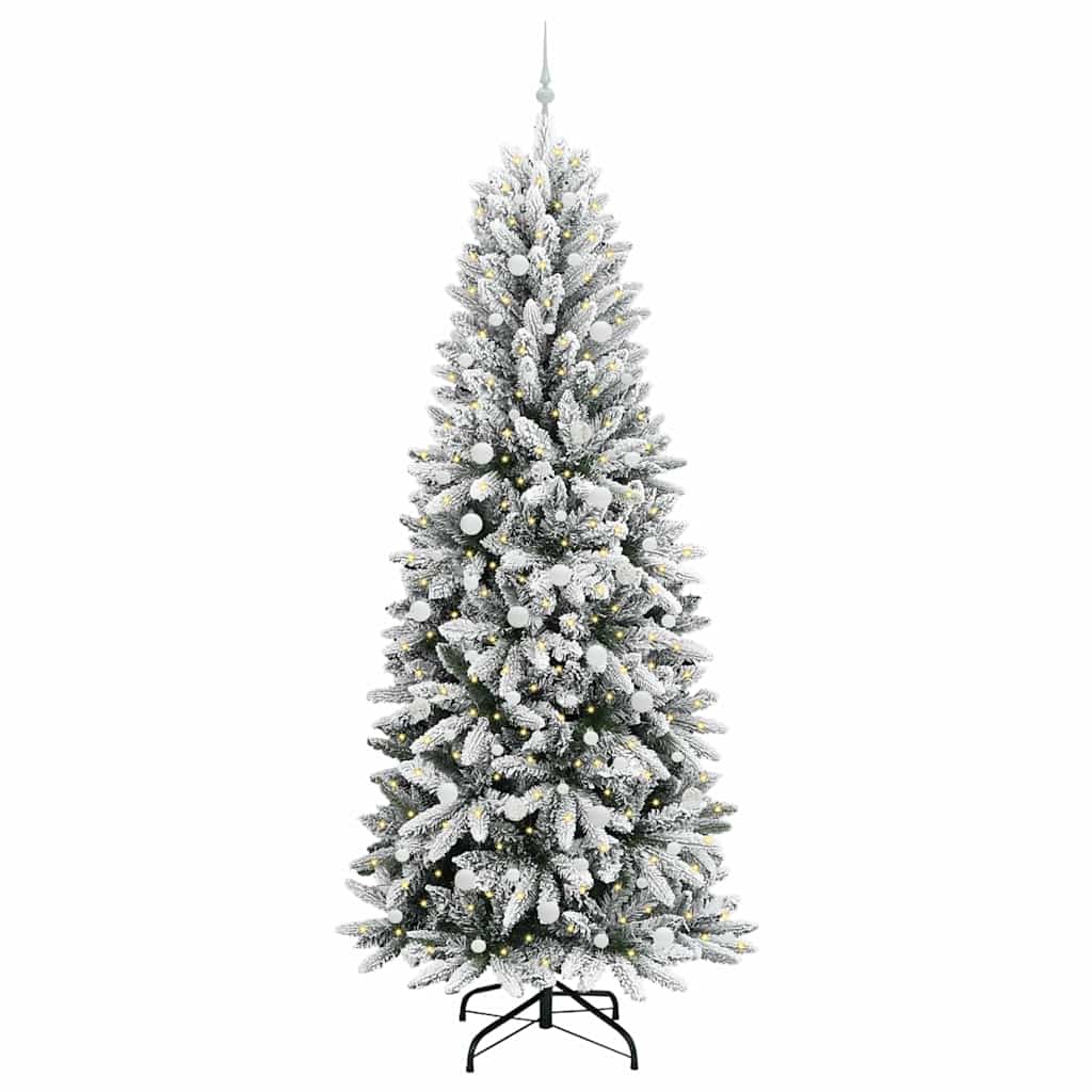 Vidaxl kunstkerstboom wit 240 cm pvc en plastic en staal en pe