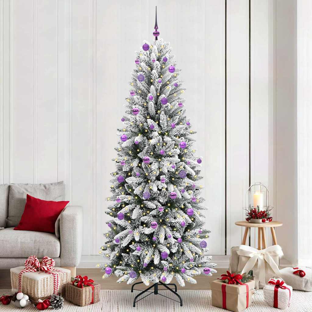 Vidaxl kunstkerstboom wit 240 cm pvc en plastic en staal en pe