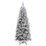 Vidaxl kunstkerstboom wit 240 cm pvc en plastic en staal en pe