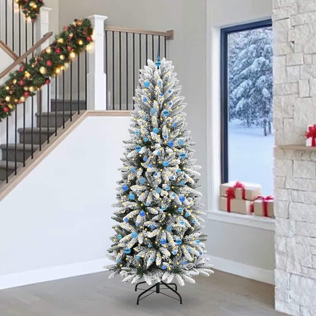 Vidaxl kunstkerstboom wit 240 cm pvc en plastic en staal en pe