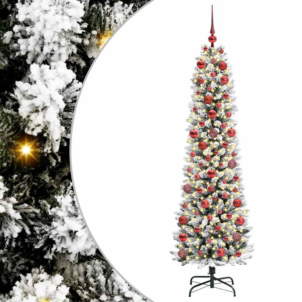 Vidaxl kunstkerstboom met 300 led wit 180 cm pvc en metaal en plastic